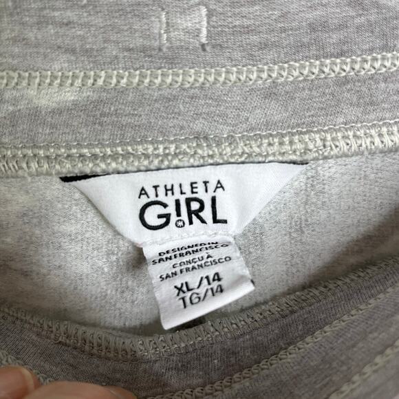 Athleta Girl Warm Up Jogger 14 Heather Gray Camo Drawstring Sweatpant Zip Pocket - Picture 2 of 10